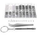 1000pcs Assorted Tiny Screws Screwdriver Set Sunglasses Eye Glasses Watches Fixing Repair Tools Kits Stainless Steel