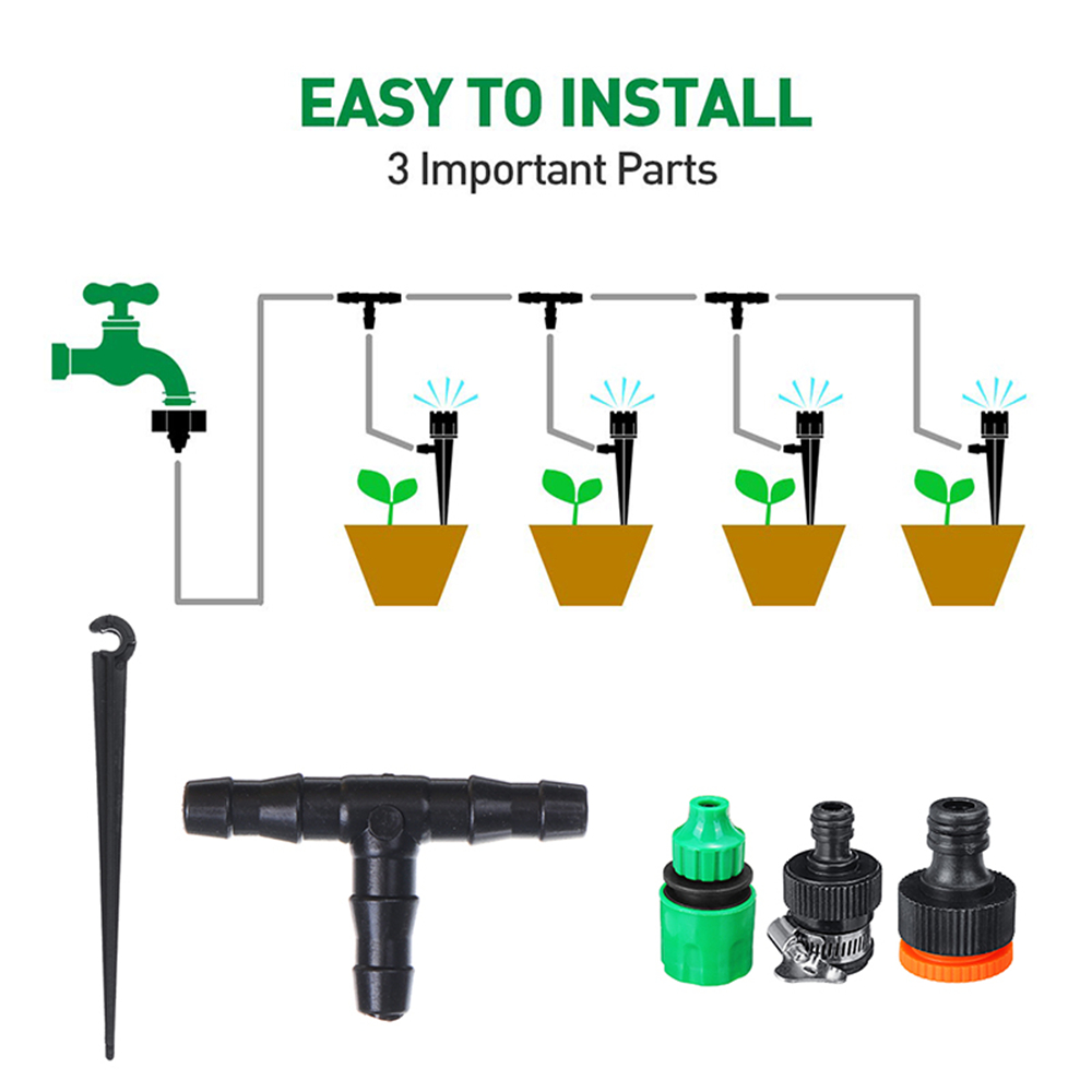 Automatic Micro Drip Irrigation System With Ball Valve Water Timer Sprinkler Controller Home Garden Smart Plant Watering Kit