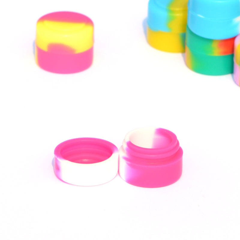 50pcs Round Shape Silicone Box Wax Dry Herb Jars Dab 2ml Silicone Container Jar Dry Herb Oil Wax Vaporizer