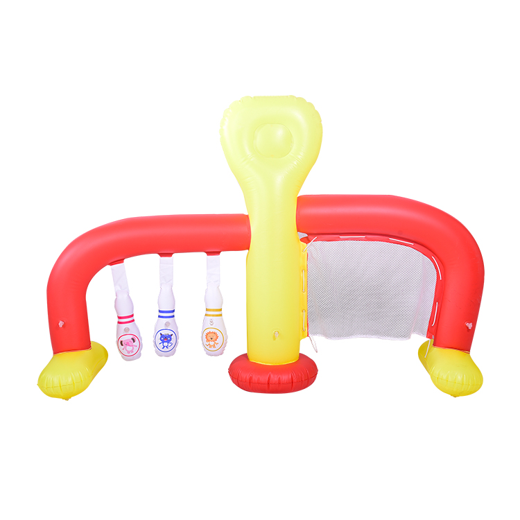 Customized sports children 3in1 inflatable football bowling