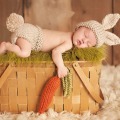Cute Newborn Baby Boy Girl Crochet Knit Costume Photo Photography Prop Outfits Ribbit set