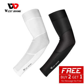 WEST BIKING Cycling Arm Sleeves Sunscreen Anti-UV Fishing Running Basketball Arm Warmer Outdoor Sport Fitness Compression Sleeve