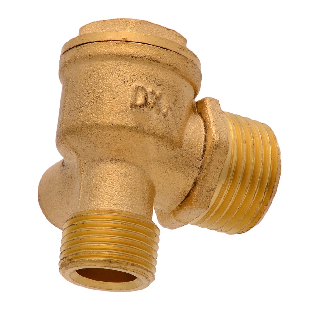 3Port Air Compressor Valve Brass 90Degree Threaded Central Pneumatic Check Valve Replacement Plumbing Hardware Strength Durable