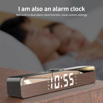 Bluetooth Speaker Large Soundbar With Alarm Clock LED Digital Display Home Theater Surround Sound Bar