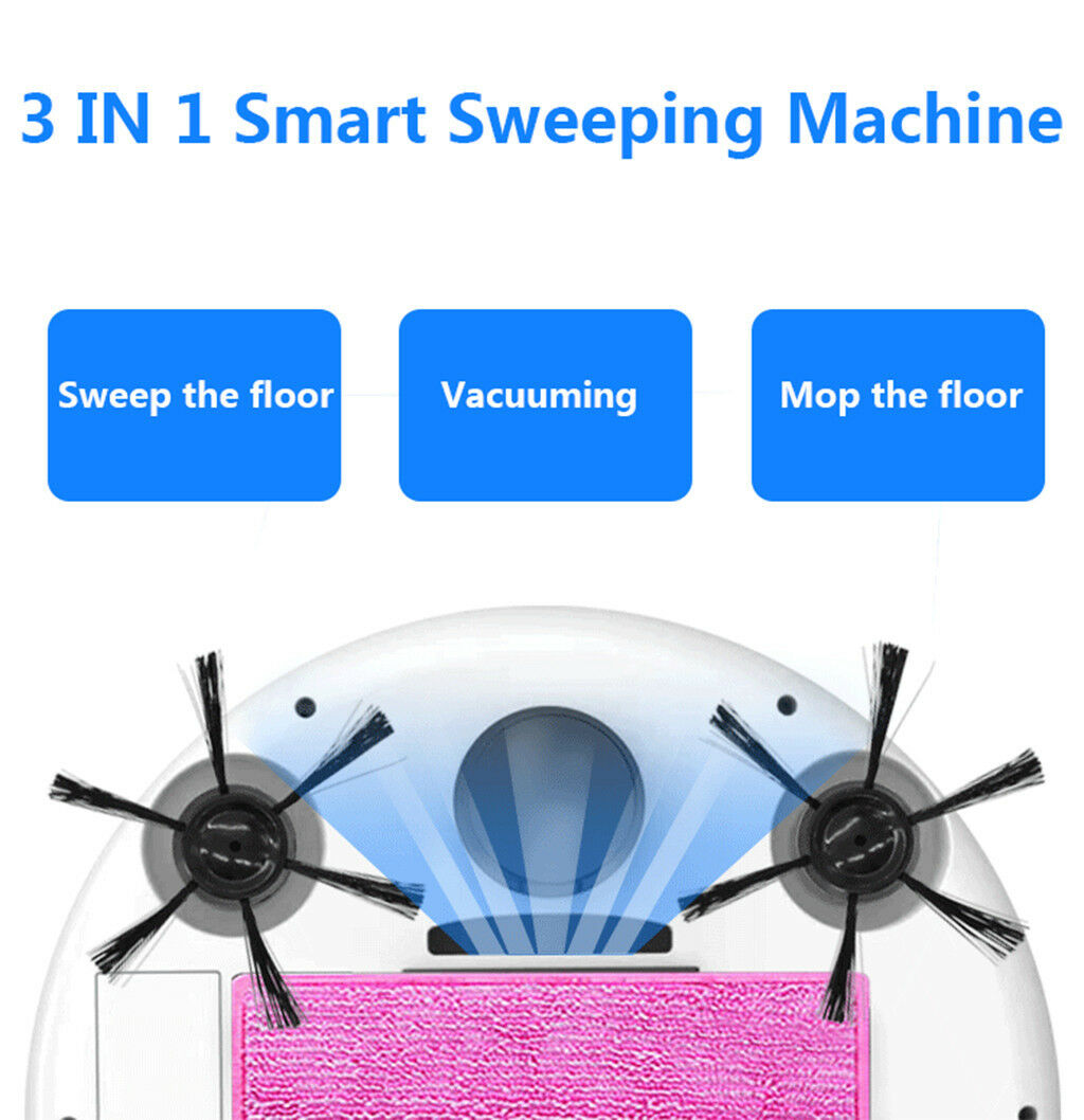 Smart Floor Vacuum Cleaner 3-In-1 Auto Rechargeable Smart Sweeping Robot 1800Pa Multifunctional Cleaner Dry Wet Sweeping