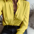 New ZANZEA Women Lapel Neck Long Sleeve Buttons Down Sexy Solid Office Work Blouse Casual Party Business Elegant Shirt Plus Size