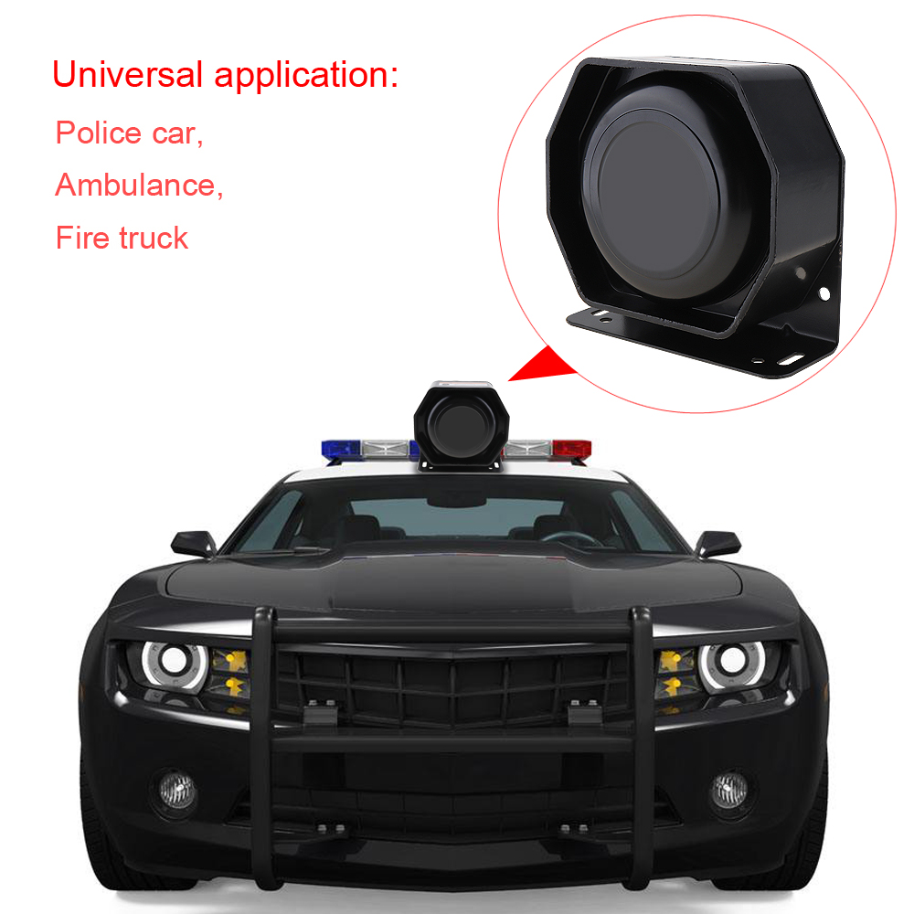 12V 200W 18 Tone Loud Car Warning Alarm Police Siren Horn PA Speaker with MIC Microphone System Wireless Remote Control for Car