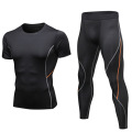 Men's Tight Suit Running Fitness Clothes Quick-drying Short-sleeved Trousers Training Wear Sport Suit Running Jogging Breathable