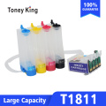 Toney King T1811 Continuous Ink System Kit For Epson Expression Home XP-30 102 202 205 302 305 402 405 Printer With Reset Chip