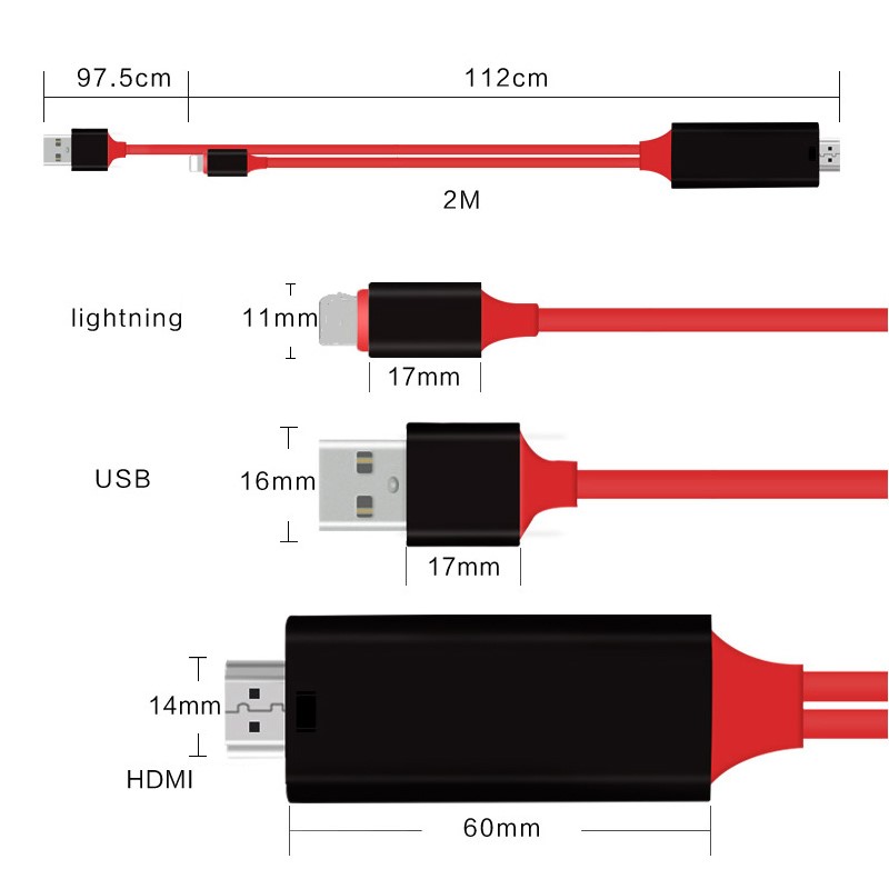 TV Stick 8 Pin to HDMI Cable HDTV TV Digital AV Adapter USB HDMI 1080P Smart Converter Cable For iPhone X 8 8 plus 7 7 Plus 6 6s