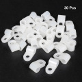 Uxcell 30Pcs/lot Fit Cable Dia 6.4mm/9.5mm R-type Nylon Cable Clamp Organizer Cord Clips fit Wire Management Black/White