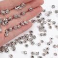 30/50pcs 6mm 7mm Tibetan Antique Silver Plated Metal Beads Round Loose Spacer Beads For Jewelry Making DIY Charm Bracelet