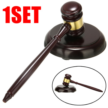 Practical Wooden Handcrafted Auction Hammer Wood Gavel Wood Gavel Sound Block for Lawyer Judge Auctioneer Sale Decor 26cm