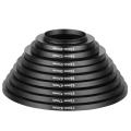 Neewer 9 Pieces Step-up Lens Filter Adapter Rings Set Includes: 37-49mm, 49-52mm, 52-55mm, 55-58mm, 58-62mm, 62-67mm, 67-72mm