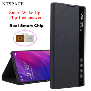 Window View Smart Flip Case For Samsung Galaxy Note 20 Ultra 5G Smart Chip Flip-free Wake Up Leather Case For Samsung Note 20 5G