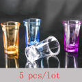 Multicolor acrylic unbreakable transparent bullet glass, white wine, vodka, swallow glass