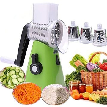 Manual Vegetable Fruit Mandoline Slicer Cheese Grater with 3Blades Fruit Cutter Nut Shredder Rotary Drum Chopper Kitchen Cozinha