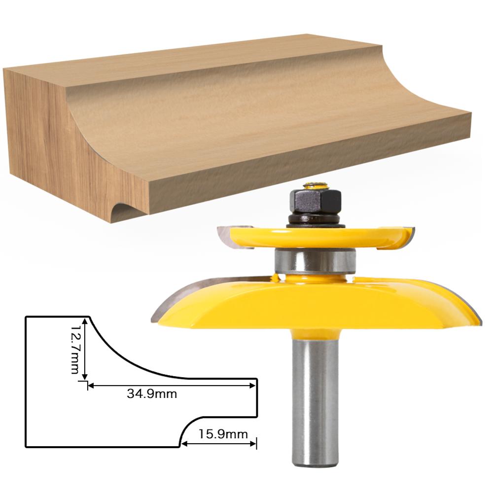 12 Shanks Round Over Rail & Stile with Cove Panel Raiser 1Bit Router Bit Set Tenon Cutter for Woodworking Tools