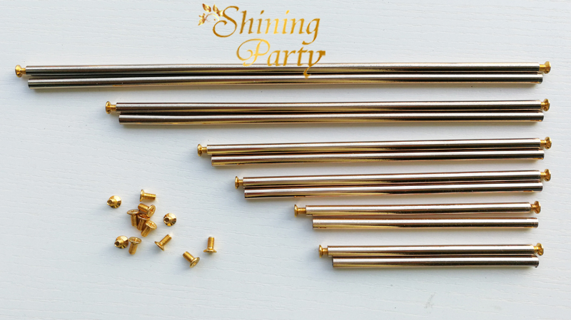 5Pcs/lot Gold Color M4 Inner Tooth Hollow Tube, With M4 Screws, Metal Connection Screw Rod, M4 Thread Tube, Lighting Accessories