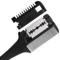 Brainbow 1pc Hair Cutting Comb Black Handle Hair Brushes with Razor Blades Cutting Thinning Trimmin Hair Salon DIY Styling Tools