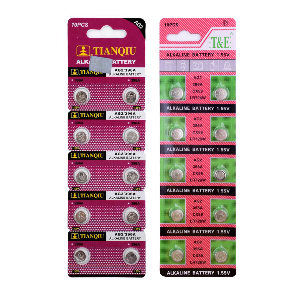 YCDC 10 Pcs AG2 1.55V Alkaline Batteries G2 396A LR726 SR726W GP397 1164SO SR59W SR726 Coin Battery Button Cell For Watch Toys