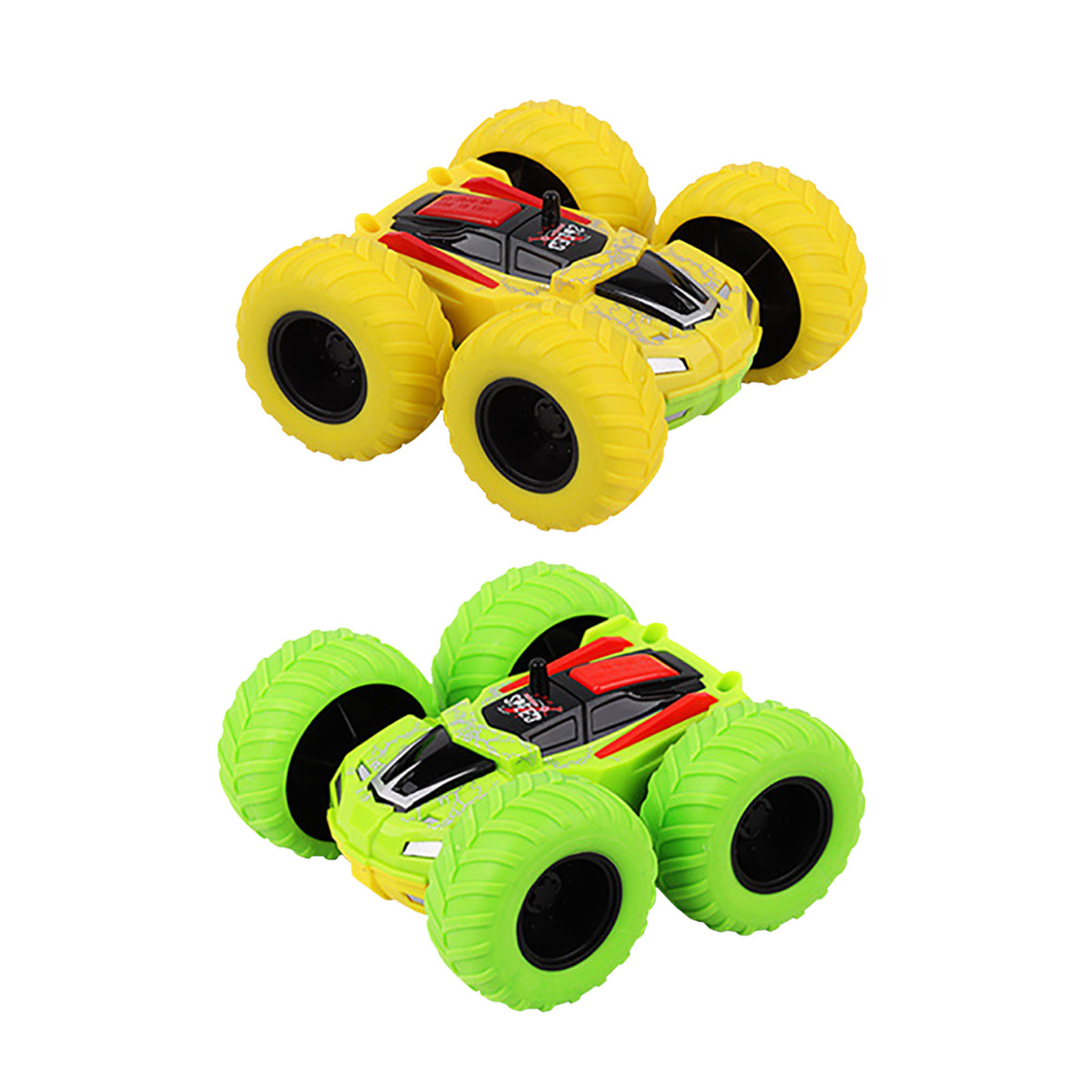 Pull Back Toys 2PC Truck Double-Sided Inertance Friction Powered Vehicles Young Children Early Lessons Learned Intelligence Cart