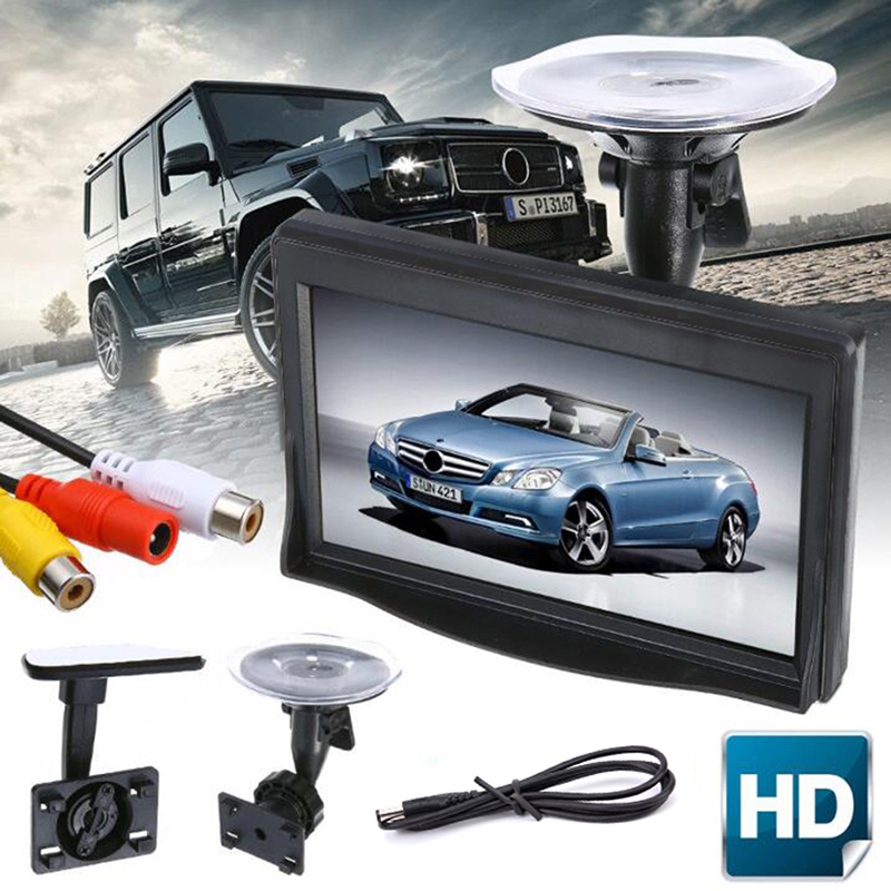 High resolution 5 inch TFT LCD Car Color HD Sucker Monitor Reverse Camera Car Security Monitor for Reverse Backup Parking Camera