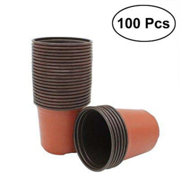 100Pcs 90mmx80mm Plastic Nursery Pot Seedlings Flower Plant Container Garden Seed