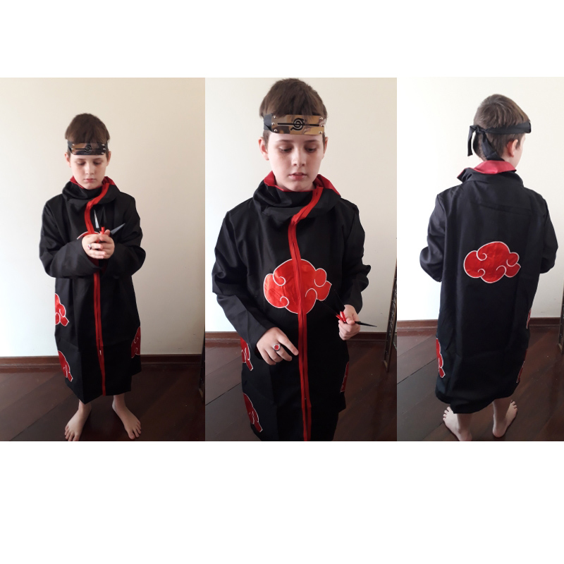 Children/kids Anime Naruto Akatsuki /Uchiha Itachi Costume Cosplay Halloween Christmas Pain Cloak Cape