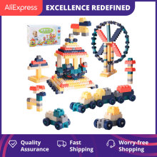Children's Educational Early Childhood Large Particles Building Blocks Assembled Block Building Blocks Toy Build ABS Material