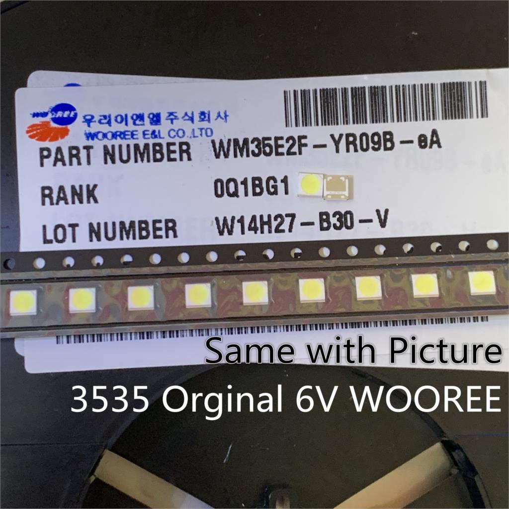 500pcs FOR WOOREE High Power LED LED Backlight 2W 6V 3535 150LM Cool white LCD Backlight for TV WM35E2F-YR09B-eA TV Application