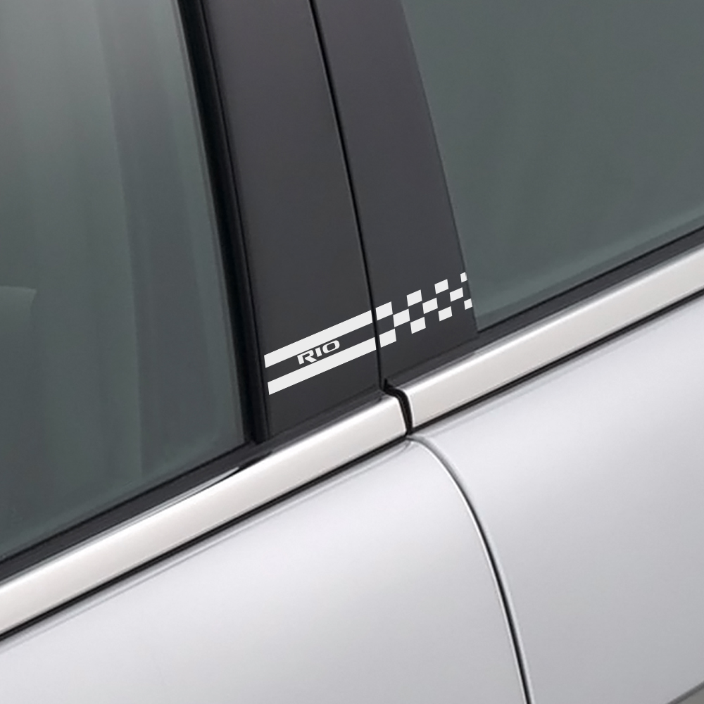 2PCS Auto Column Cover External Decorative Stickers For Kia Rio 3 4 K2 K3 X-Line Car Window B Pillars Trim Decal Car Accessories