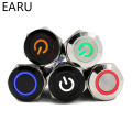 12mm Waterproof Metal Push Button Switch LED Light Black Momentary Latching Car Engine PC Power Switch 3-380V Red Blue Green Hot