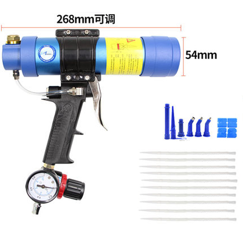 310ML Air Caulking Gun/ Pneumatic Cartridge Dispenser Silicon Sealant Applicator Glass Gluing Tool Construction Caulking Gun/