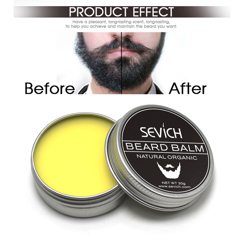 Sevich 2 pcs Beard Care Sets Natural Beard Growth Oil + Beard Balm For beard Smooth Styling Avoid Beard Hair Loss Products