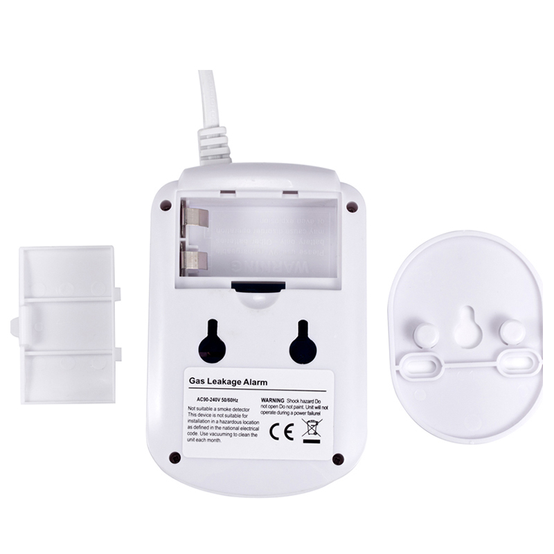 LCD Display Combustible Natural GAS LEAK SENSOR Alarm Gas Detector Voice Warning Kitchen Alarm With backup battery EU Plug