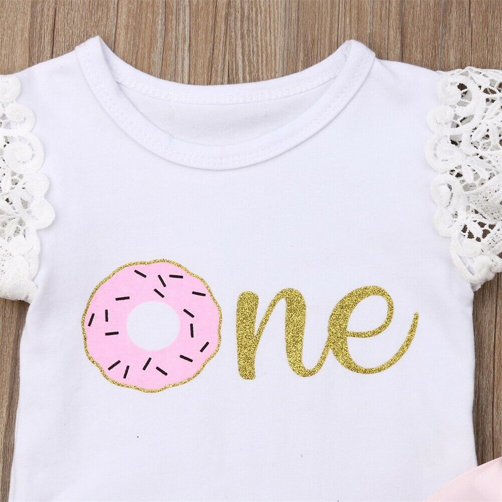 2019 Children Summer Clothing 0-24M Newborn Toddler Baby Girl Sets One Letter Romper +Lace Tutu Tulle Skirt Birthday Outfits