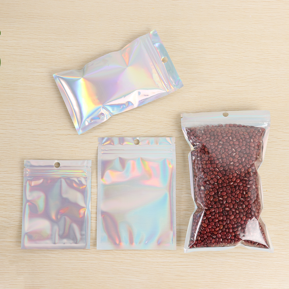 26 sizes 20Pcs/pack Plastic Bag Aluminum Foil Hologram Food Pouch Small Water Proof Zipper Reclosable Pouches