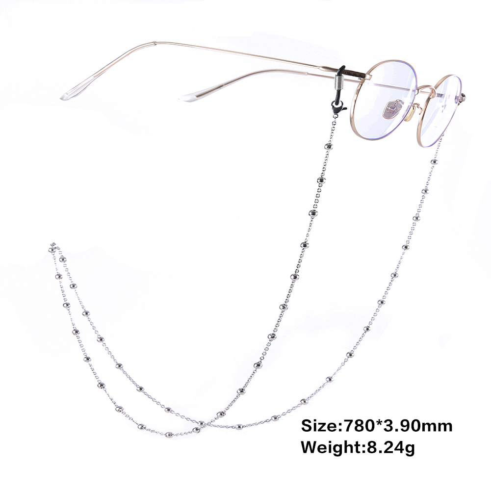 Teamer 78cm Beaded Eyeglass Chains Women Stainless Steel Sunglasses Chain Cord Holder Neck Strap Rope Reading Glasses Lanyards
