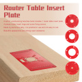 Multifunctional Router Table Insert Plate Woodworking Benches Wood Router Trimmer with 4 Rings Woodworking Engraving Flip Board