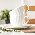 Luxury Porcelain European Coffee Cup Set White Small Bone China High Tea Cup with Saucer Xicara De Cafe Home Drinkware 50CC