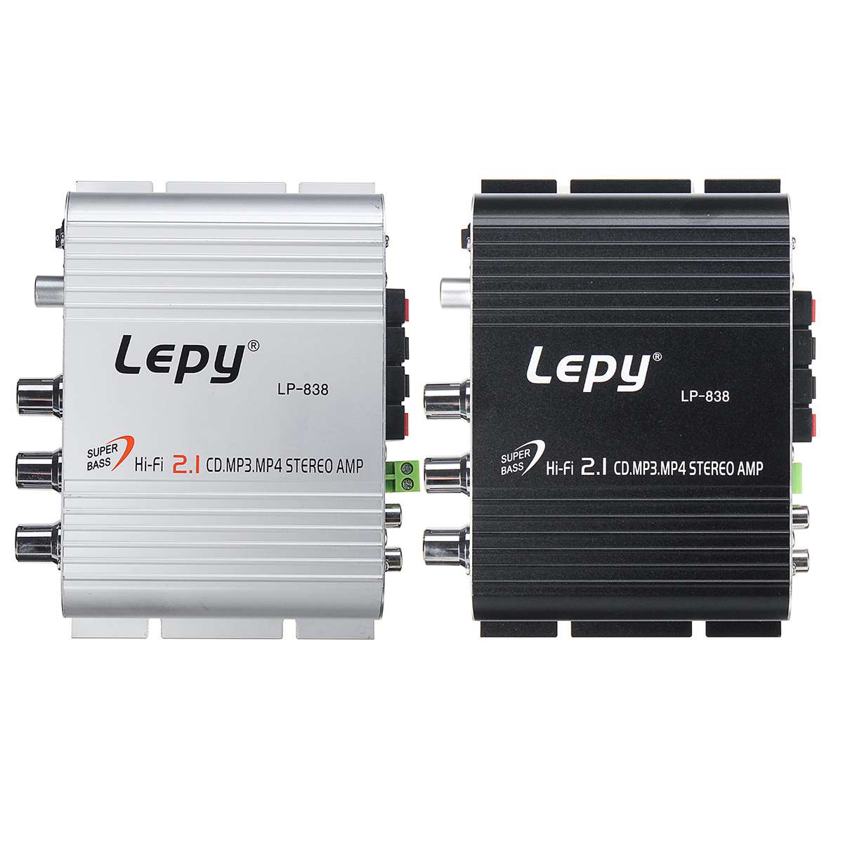 Lepy LP-838 12V Car Amplifier Hi-Fi 2.1 CH Channel MP3 MP4 DVD Phone Radio Audio Stereo Bass Speaker ooster Player 20Hz-20KHz