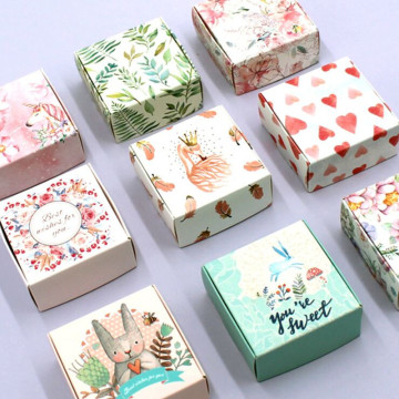 Paper wedding candy box 65x65x30mm 20pcs packing new style for flamingos /flower /heart/rabbit beautiful shape print plane box