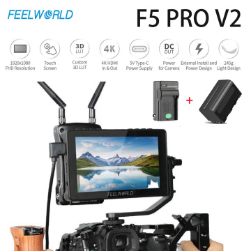 FEELWORLD F5 Pro V2 5.5 Inch Touch Screen DSLR Camera Field Monitor 3D LUT 4K HDMI Wireless transmission LED Light