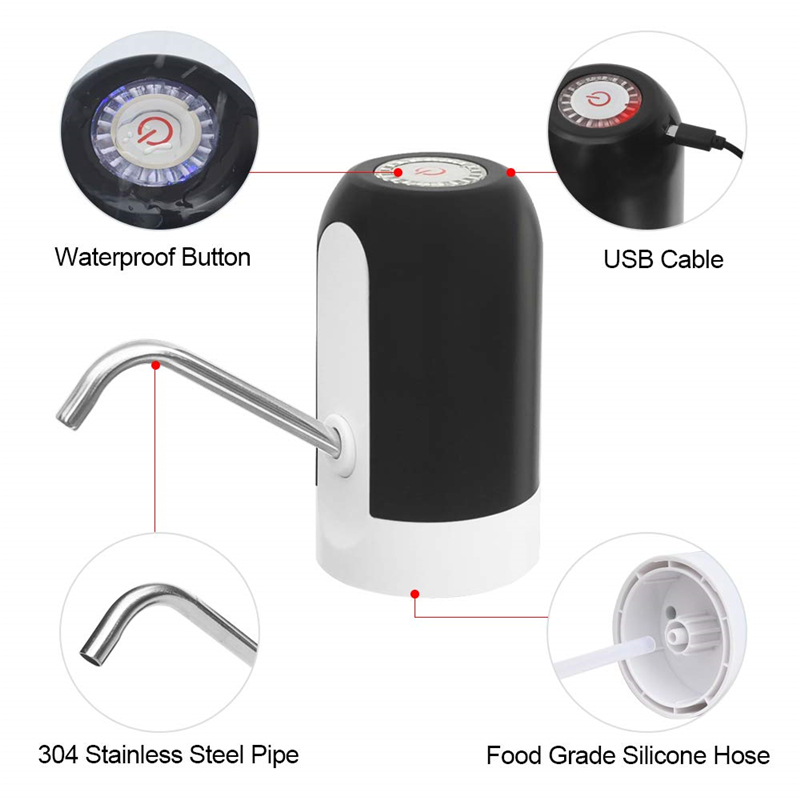 Rechargeable Auto Bottled Electric Water Dispenser Bottle Switch Smart Water Pump Automatic Drinking Tool for Bottled Water