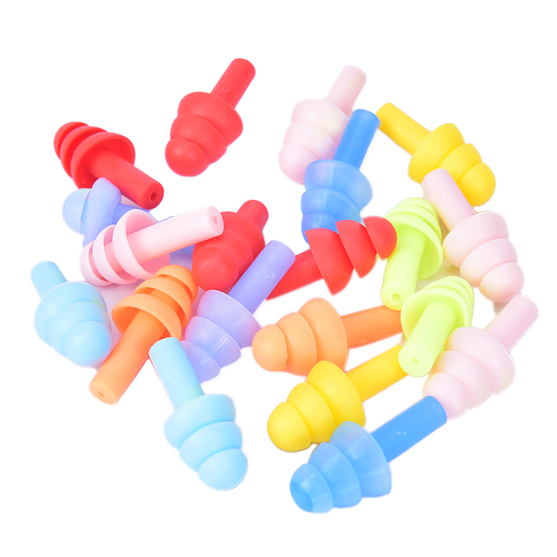 10Pcs/1Pc Comfort Earplugs Noise Reduction Silicone Soft Ear Plugs Swimming Silicone Earplugs Protective For Sleep