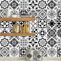 Black white tile stickers for Bathroom kitchen Tile Stickers Decor Adhesive Waterproof PVC Wall Stickers Kitchen Waist Line