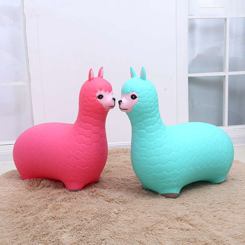 Baby Inflatable Sports Toys Jumping Horse Thicken PVC Bouncy Toys Children Ride on Animal Alpaca for Kids 60*26*56cm