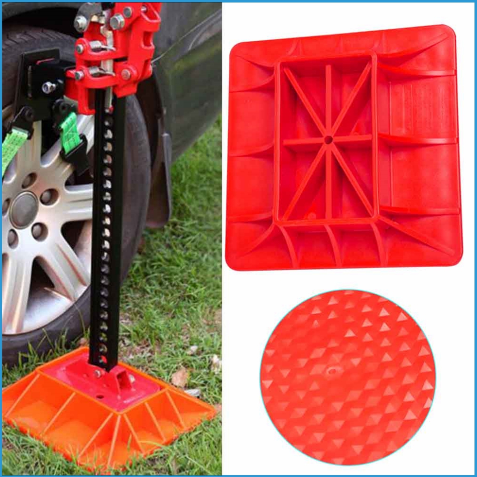 BENOO 1PC ABS Red Modified Reinforced Nylon Jack Off-Road Base Lifting Jack Surface Pad to Alleviate Jack Hoisting Sinkage