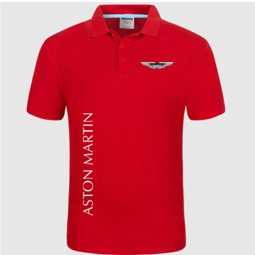Summer Polo Shirt Aston Martin logo Brand Men's Fashion Cotton Short Sleeve Polo Shirts Solid Jersey Tops Tees